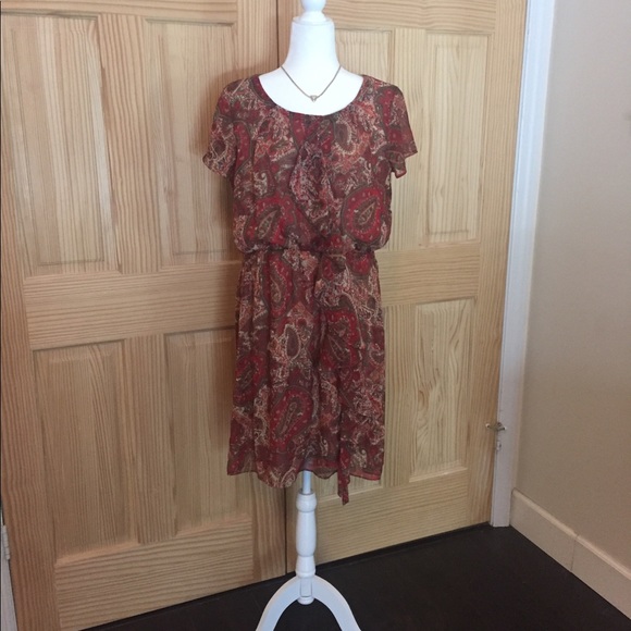 paisley chiffon dress
